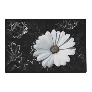 Daisies and shades of gray placemat