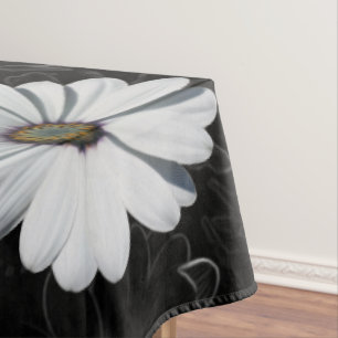 Daisies and shades of gray tablecloth