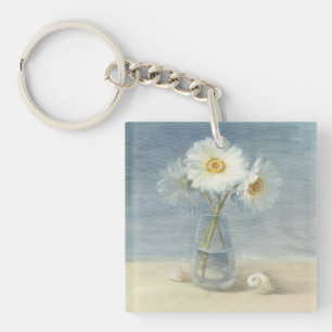 Daisies and Shells Keychain