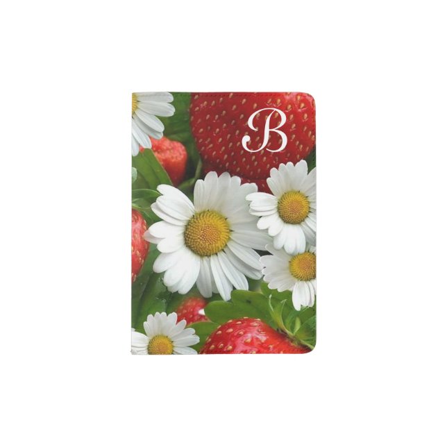 Daisies and Strawberries Passport Holder (Front)