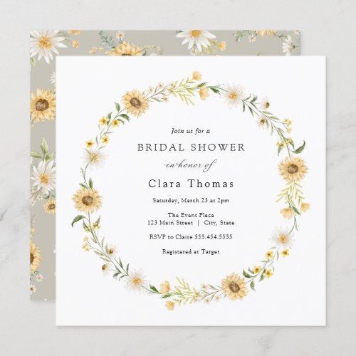 Daisies and Sunflowers Bridal Shower Invitation