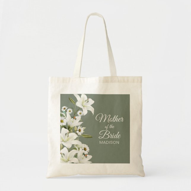 Daisies And White Lilies Tote Bag (Front)