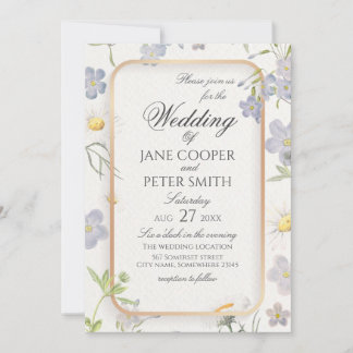 Daisies and wildflowers floral Wedding Invitation