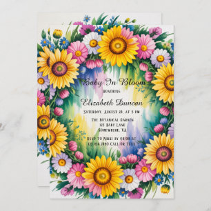 Daisies and Wildflowers Girl Baby Shower Invitation