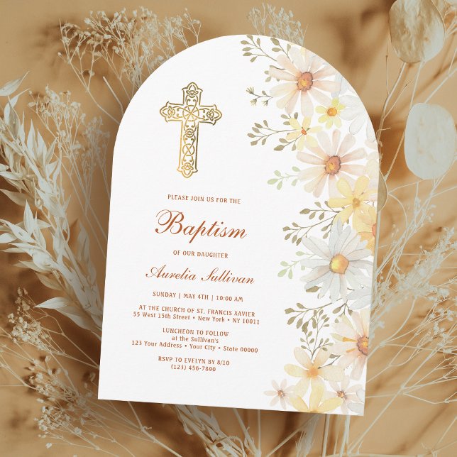 Daisies Arch Baptism Invitation (Creator Uploaded)