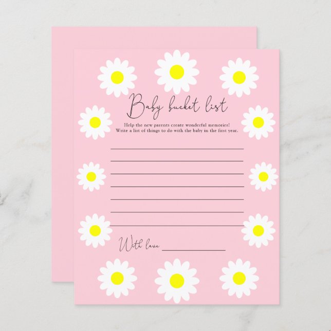 Daisies - Baby bucket list (Front/Back)