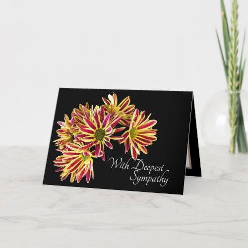 Daisies Black Background Sympathy Card