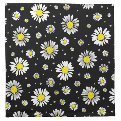 Daisies _ Black Napkin