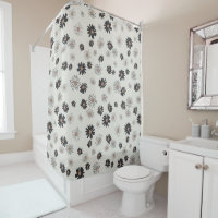 Daisies Black Pink Floral Pattern
