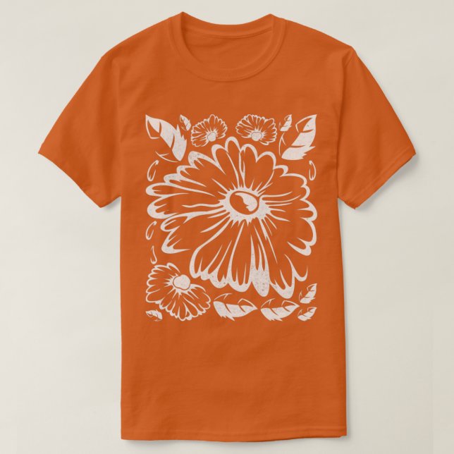 Daisies Botanical Nature Gardener Floral Daisy Flo T-Shirt (Design Front)