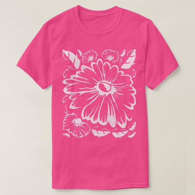 Daisies Botanical Nature Gardener Floral Daisy Flo T-Shirt (Design Front)
