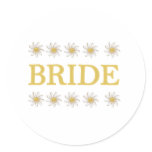 Daisies Bride Classic Round Sticker