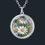 Daisies Bunch of Flowers Elegant Watercolor Silver Plated Necklace<br><div class="desc">Do you think it is difficult to choose a design according to your own personality and tastes? Maybe this design makes your job easier. Look again,  this is definitely what you're looking for.</div>
