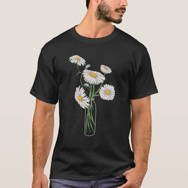 Daisies Chamomile Marguerites Bouquet Retro Daisy T-Shirt (Front)
