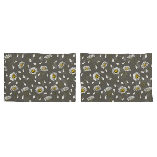 Daisies chic pattern pillow case (Back-Set)