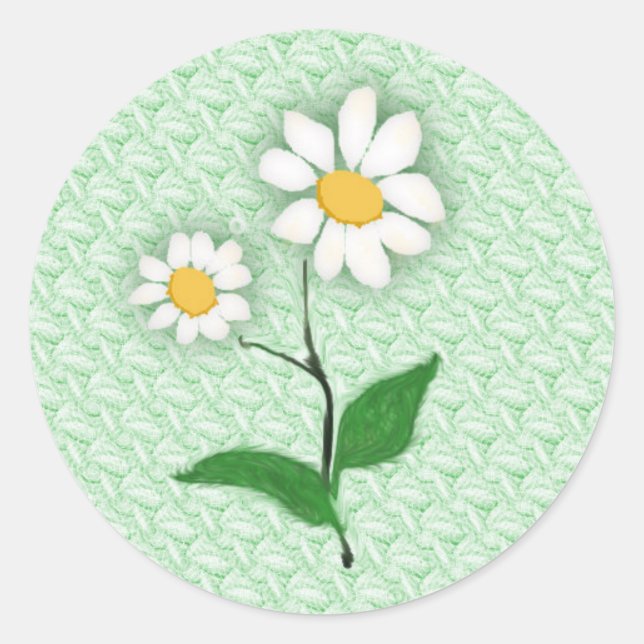 Daisies Classic Round Sticker (Front)