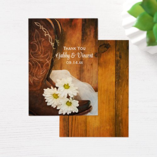 Daisies Cowboy Boots Western Wedding Favor Tags