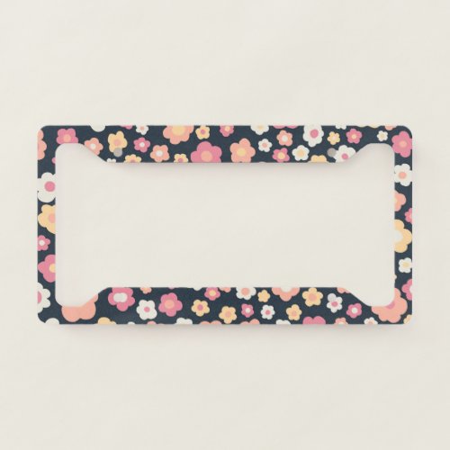 Daisies Cute Colorful Handmade Boho Bold License Plate Frame