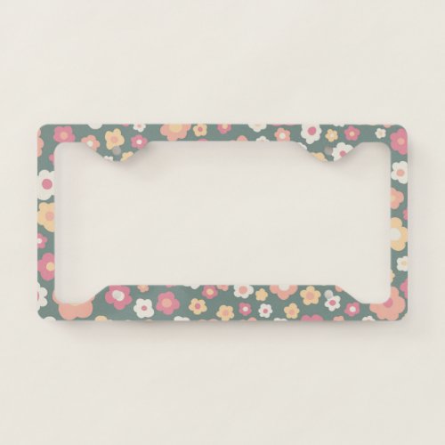 Daisies Cute Colorful Handmade Boho Pastel License Plate Frame