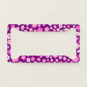 Daisies Cute Colorful Handmade Boho Purple License Plate Frame