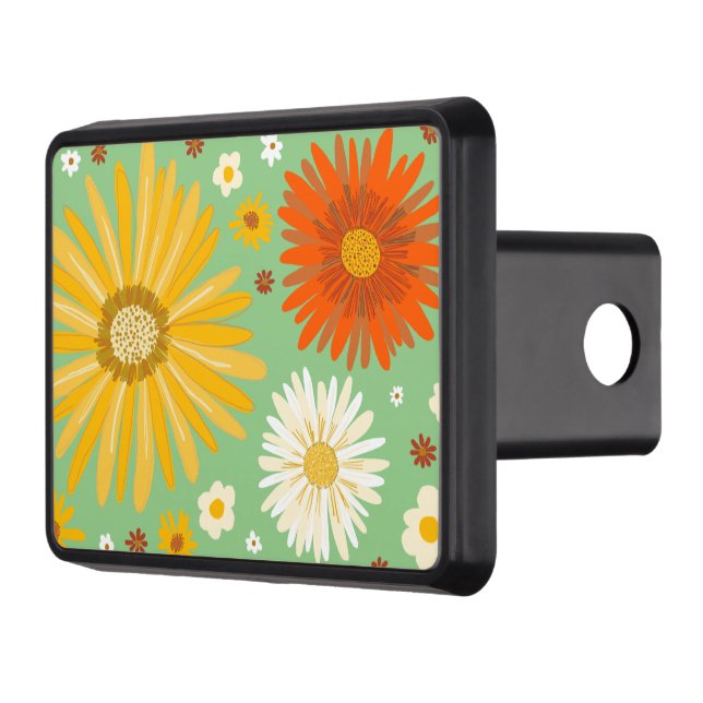 Daisies Daisy Floral Pattern Hitch Cover (Left)