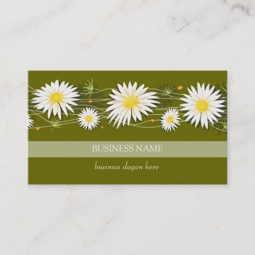 Daisies Dark Background Business Business Card Templates