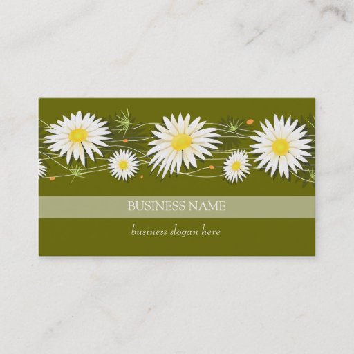 Customizable Daisies Dark Background Business Business Card Templates