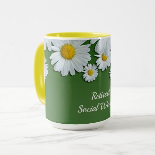 Daisies Design Retired Social Worker Mug