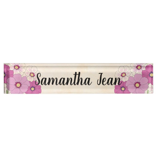 Daisies Desk Name Plate (Front)