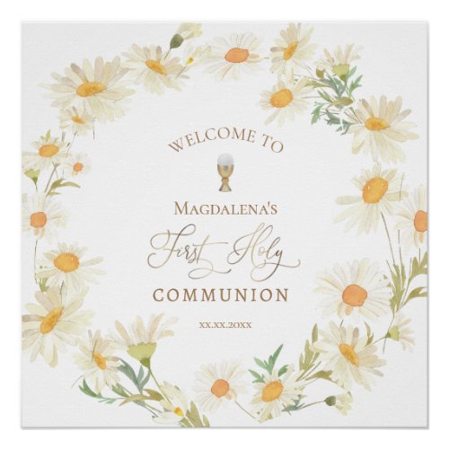 daisies First Holy Communion sign