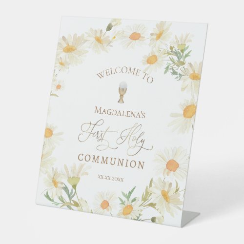 daisies  First Holy Communion welcome sign