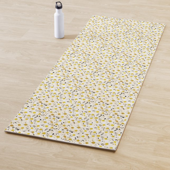 Daisies Fitness Modern Template Elegant Nature Yoga Mat (In Situ)