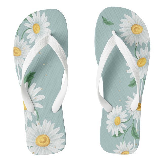 Daisies  flip flops (Summer Daisy Flip Flops Great For Beach or Pool!)