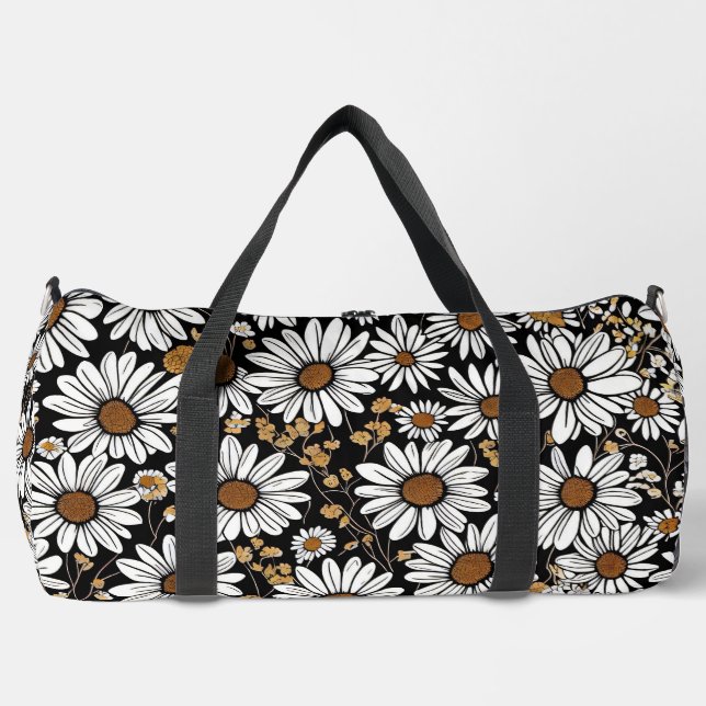 Daisies Floral Duffle Bag (Front)