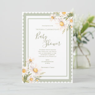 Daisies Floral Elegant Baby Shower Invitation