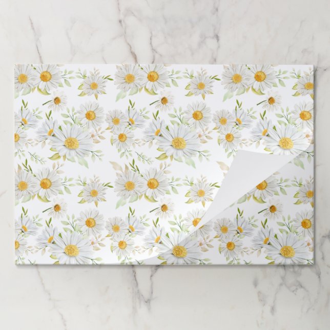 Daisies Floral Paper Placemats (Folded)
