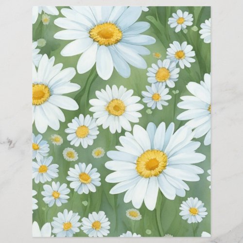 Daisies Floral Scrapbooking Paper