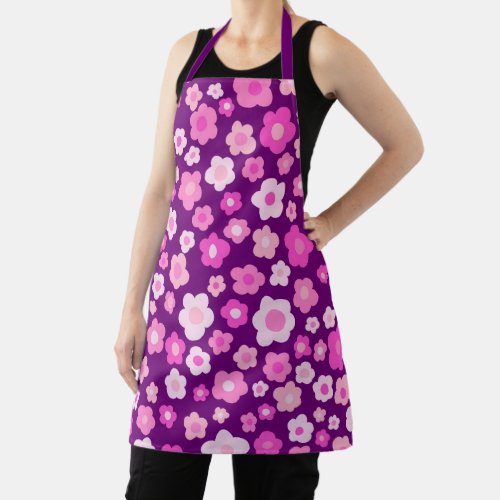 Daisies Floral Spring Easter Unique Colorful Pink Apron