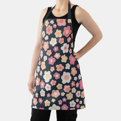 Daisies Floral Spring Easter Unique Pastel Bold Apron