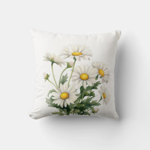 Daisies Floral Throw Pillow