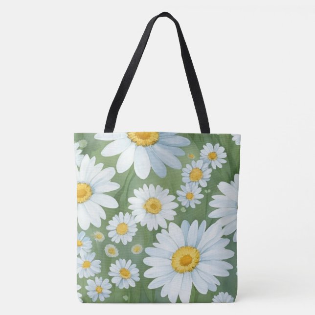 Daisies Floral Tote Bag (Front)