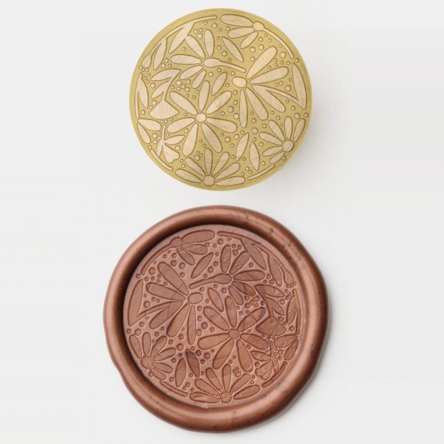 Daisies Floral Wax Seal Stamp (Stamped)