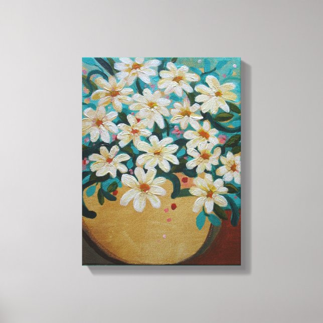 Daisies flower arrangement canvas print (Front)