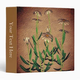Daisies Flower Art Personalized 3 Ring Binder
