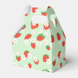 Daisies Flower Floral strawberry Pattern Xmas Favor Boxes