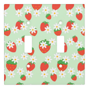 Daisies Flower Floral strawberry Pattern Xmas Light Switch Cover