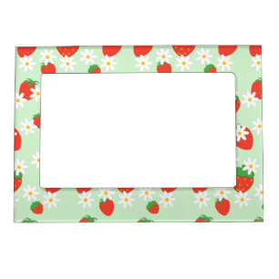 Daisies Flower Floral strawberry Pattern Xmas Magnetic Frame