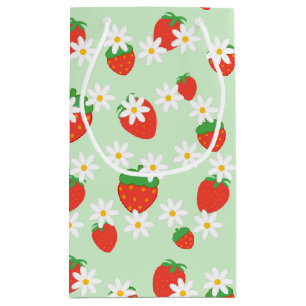 Daisies Flower Floral strawberry Pattern Xmas  Small Gift Bag