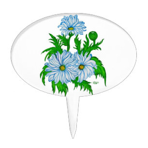 Daisies flowers cake topper