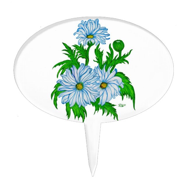 Daisies flowers cake topper (Front)